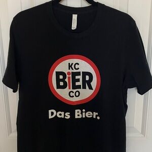 Black T-Shirt with KC Bier Co Logo size L unisex Kansas City German craft beer